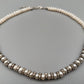 Elegante Damen Perlen Kette mit funkelnden Strass