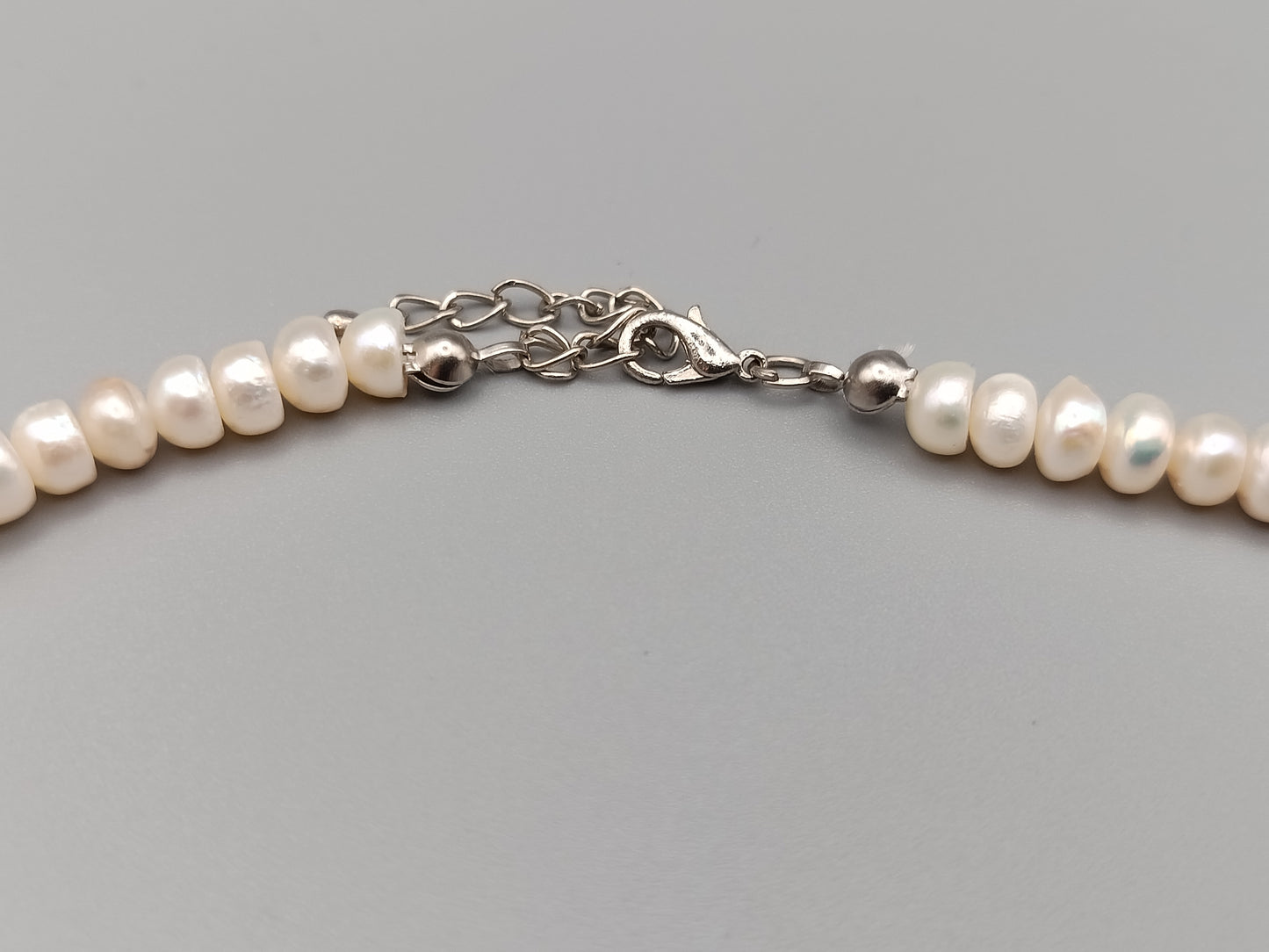 Elegante Damen Perlen Kette mit funkelnden Strass