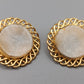Elegante Goldfarbene Damen Ohrclips mit rundem Stein