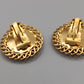 Elegante Goldfarbene Damen Ohrclips mit rundem Stein
