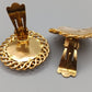 Elegante Goldfarbene Damen Ohrclips mit rundem Stein