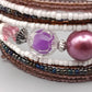 Mehrreihiges Damen Perlen Armband in Lila und Braun