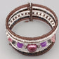 Mehrreihiges Damen Perlen Armband in Lila und Braun