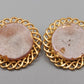 Elegante Vintage Clip-on Ohrringe mit rosa Inlay