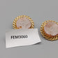 Elegante Vintage Clip-on Ohrringe mit rosa Inlay