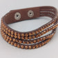 Modisches Damen Armband in Braun mit Strasssteinen