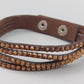 Modisches Damen Armband in Braun mit Strasssteinen