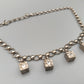 Auffällige Damen Kette mit Würfel-Anhängern