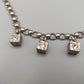 Auffällige Damen Kette mit Würfel-Anhängern