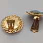 Elegante Vintage Ohrclips mit blau-grünem Stein