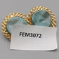 Elegante Vintage Ohrclips mit blau-grünem Stein