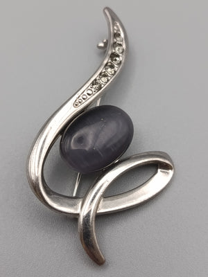 Elegante Vintage Brosche in Silber Optik