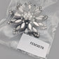 Edle Vintage Damen Brosche Funkelndes Blüten-Design
