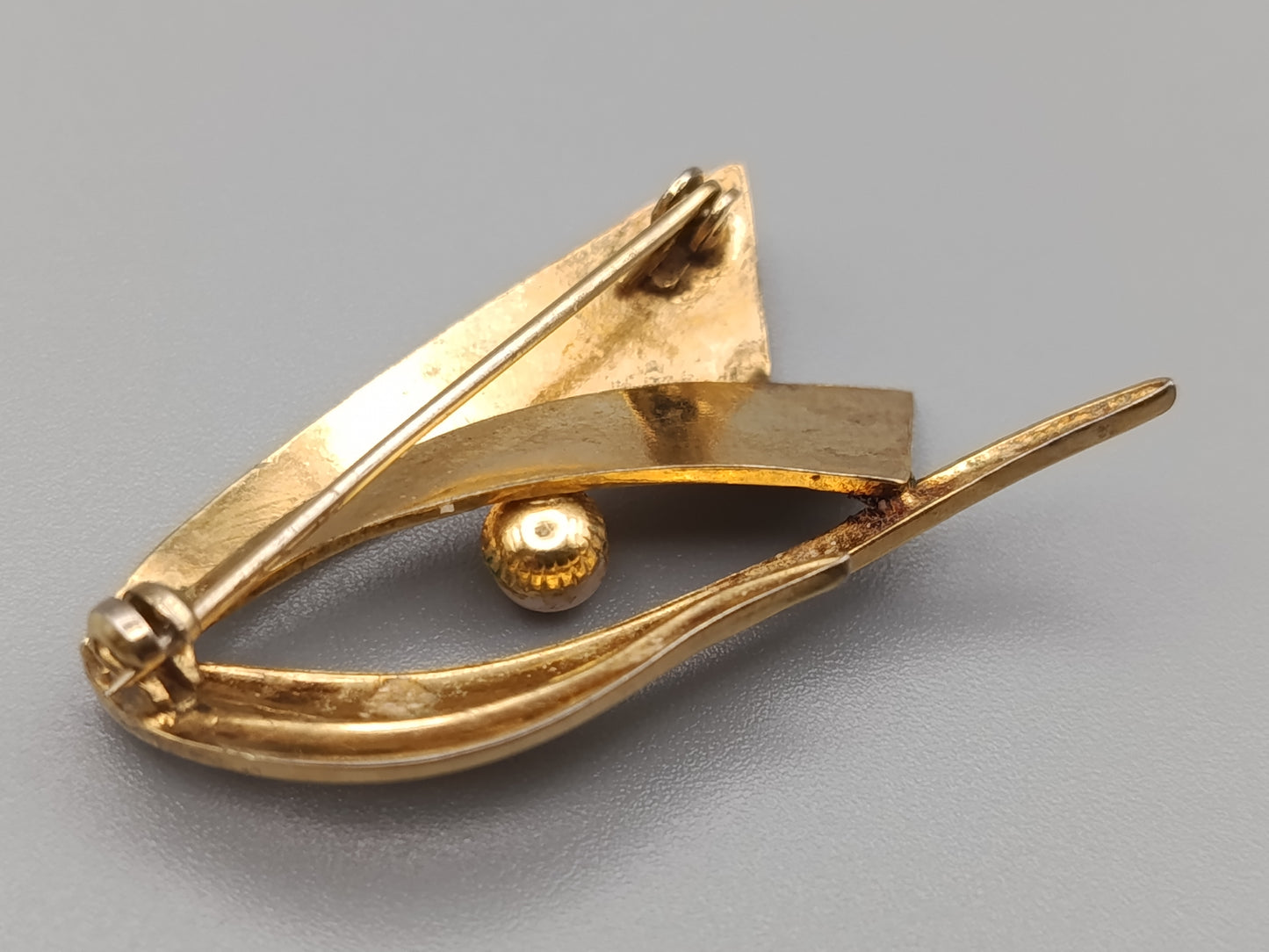 Elegante Vintage Damen Broschein Gold Optik mit Perle