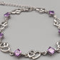 Elegantes 925 Silber Damen Armband mit lila Steinen