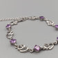 Elegantes 925 Silber Damen Armband mit lila Steinen