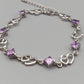 Elegantes 925 Silber Damen Armband mit lila Steinen