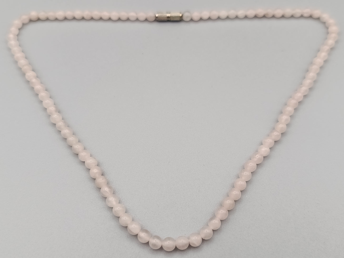 Zarte Rosenquarz Perlen Kette Romantischer Look