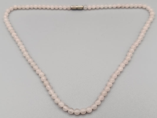 Zarte Rosenquarz Perlen Kette Romantischer Look