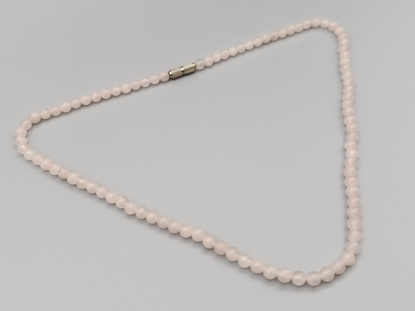 Zarte Rosenquarz Perlen Kette Romantischer Look