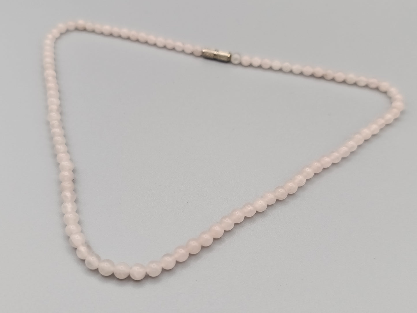 Zarte Rosenquarz Perlen Kette Romantischer Look