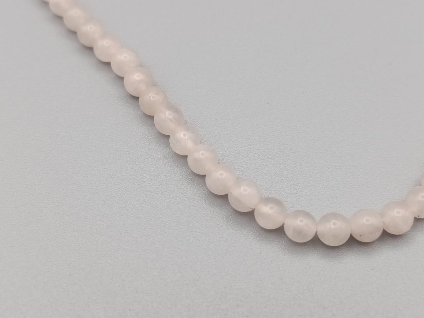 Zarte Rosenquarz Perlen Kette Romantischer Look