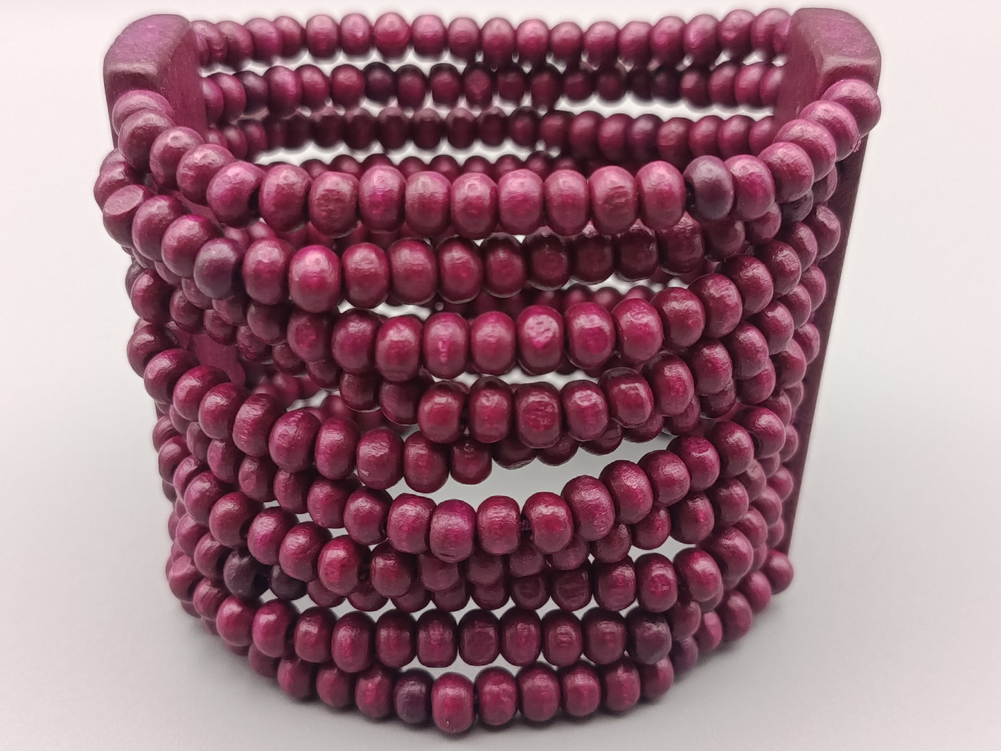 Holzperlen Armband  Elastischer Boho Look