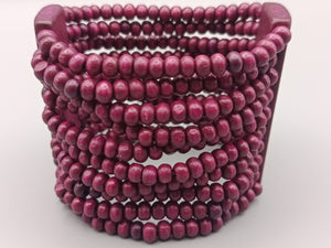 Holzperlen Armband  Elastischer Boho Look