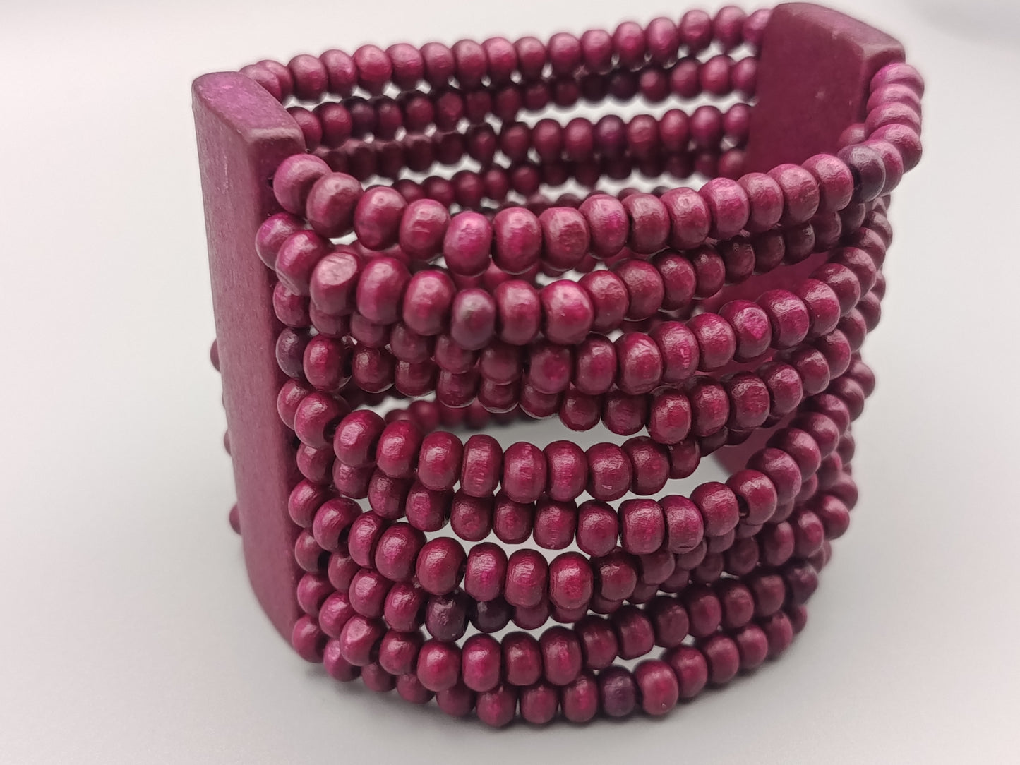 Holzperlen Armband  Elastischer Boho Look