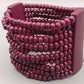 Holzperlen Armband  Elastischer Boho Look