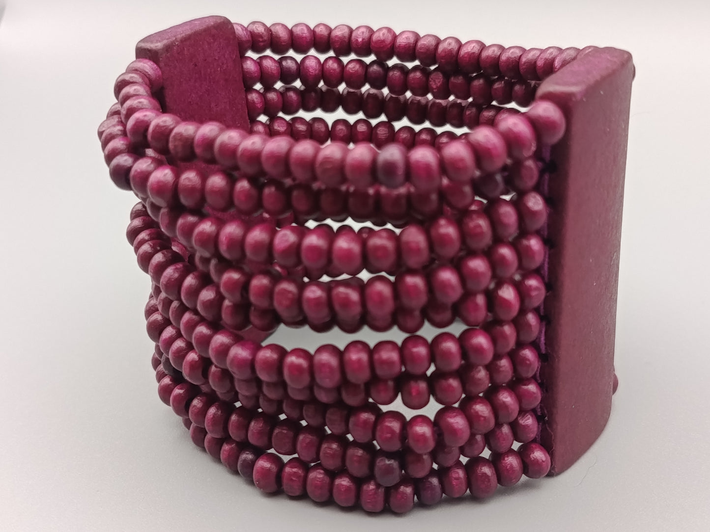 Holzperlen Armband  Elastischer Boho Look
