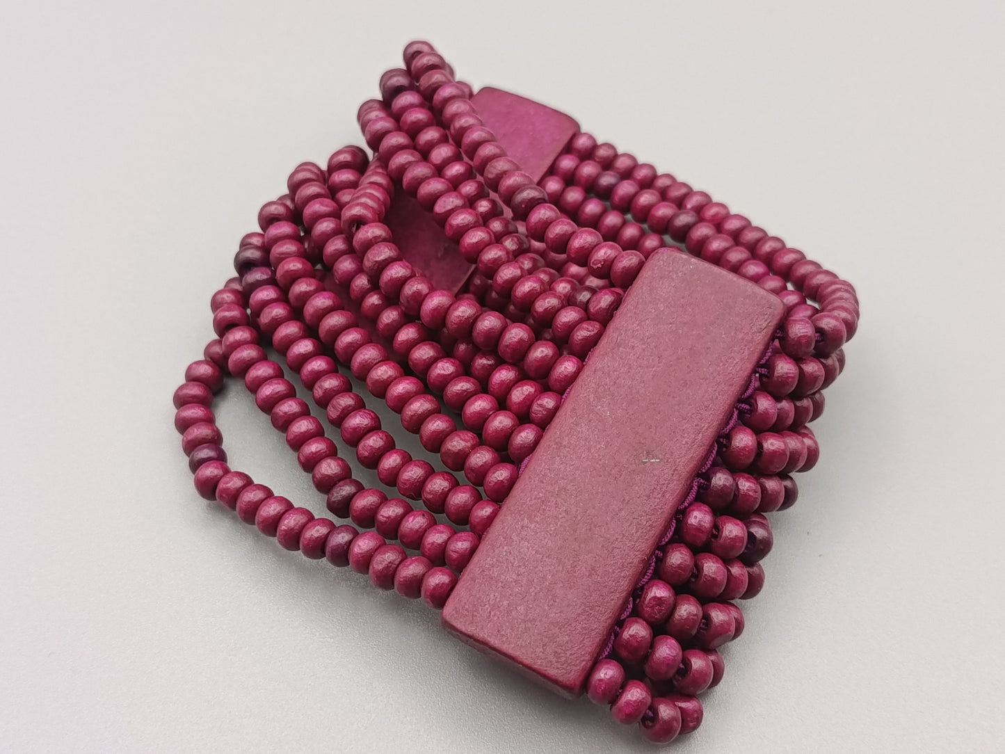Holzperlen Armband  Elastischer Boho Look