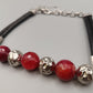 Moderne Damen Kette Rote Statement-Perlen