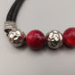 Moderne Damen Kette Rote Statement-Perlen