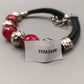 Moderne Damen Kette Rote Statement-Perlen