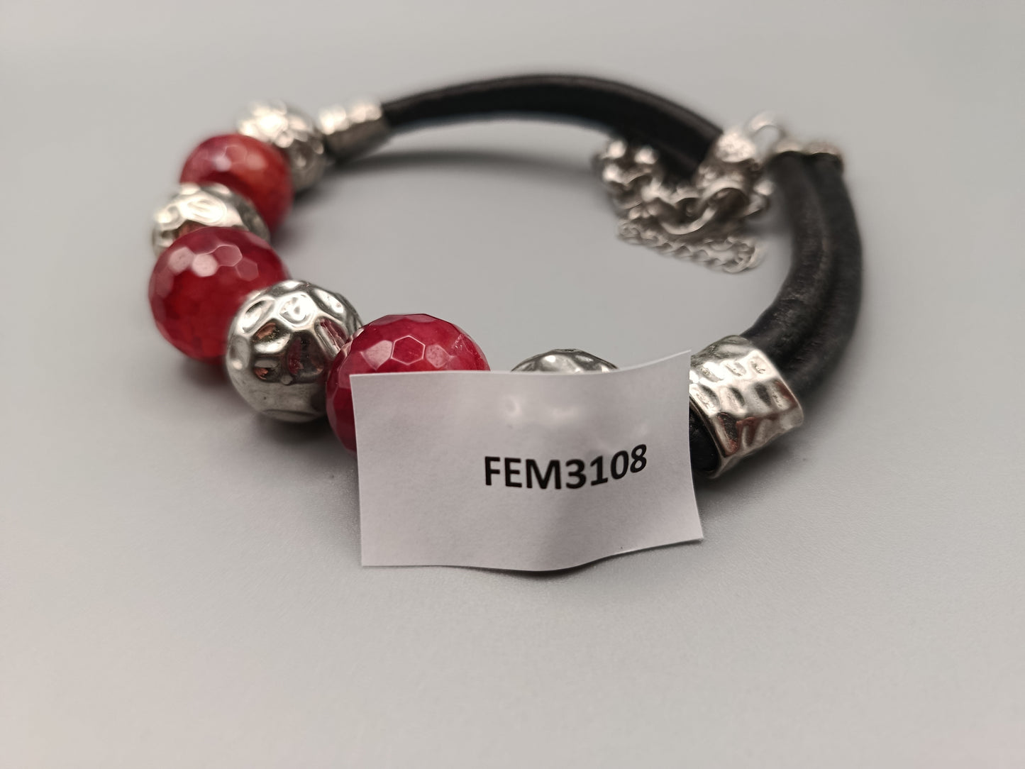 Moderne Damen Kette Rote Statement-Perlen