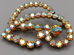 Elegante Strass Brosche in Gold-Optik  Vintage Design