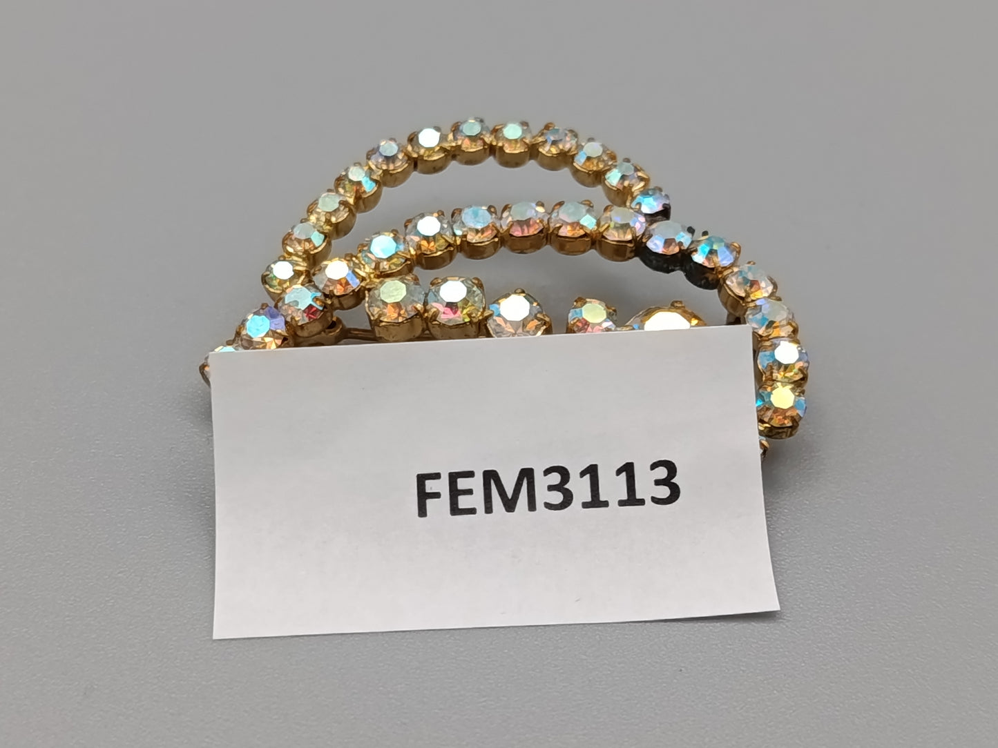 Elegante Strass Brosche in Gold-Optik  Vintage Design