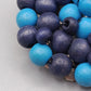 Moderne Vintage Brosche mit blauen Holzperlen