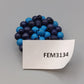 Moderne Vintage Brosche mit blauen Holzperlen