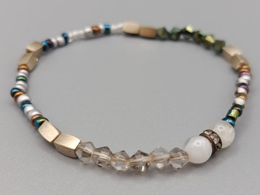 Buntes Damen Armband mit Stein- und Glasperlen
