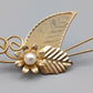 Edle Vintage Brosche in Gold Optik Florales Design