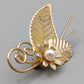 Edle Vintage Brosche in Gold Optik Florales Design