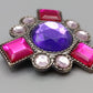 Moderne Damen Brosche Farbenfroher Strass Schmuck