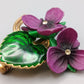 Veilchen Brosche Florales Vintage Design mit Emaille