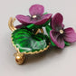 Veilchen Brosche Florales Vintage Design mit Emaille