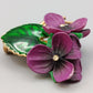 Veilchen Brosche Florales Vintage Design mit Emaille