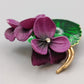 Veilchen Brosche Florales Vintage Design mit Emaille