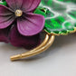 Veilchen Brosche Florales Vintage Design mit Emaille