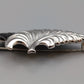 Elegante Blatt Brosche in Silber/Schwarz Vintage Design
